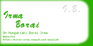 irma borai business card